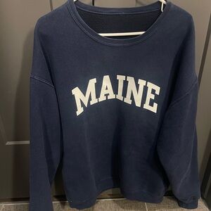 Navy Blue 'Maine' Graphic Sweatshirt